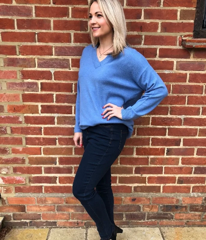 Blue Relaxed Style Jumper