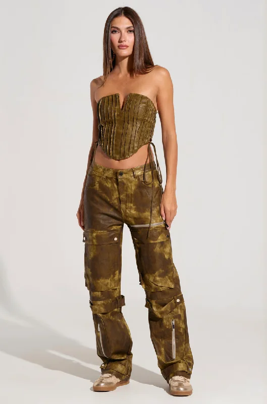 OUT LIKE A BANDIT FAUX LEATHER CARGO PANT