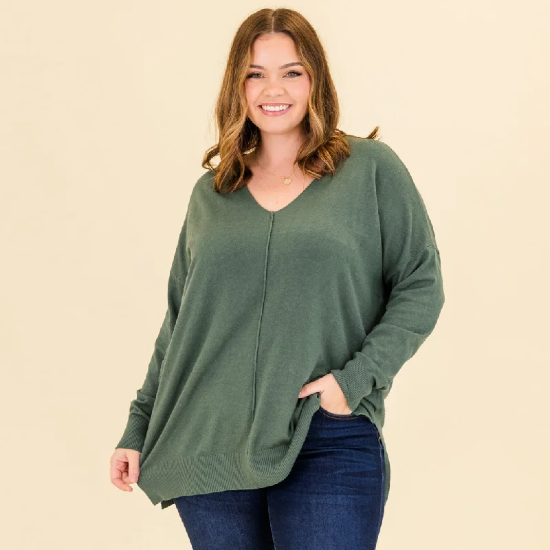 Perfect For Outside Sweater, Heather Ash Jade