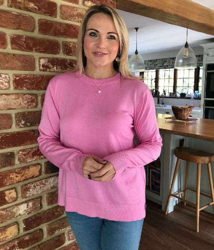 Pink Classic Crew Neck Jumper